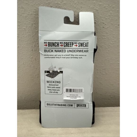 DULUTH WOMEN'S SZ LARGE BUCK NAKED LONG BOXER BRIEF PANTIES IN BLACK  NEW - Picture 3 of 3